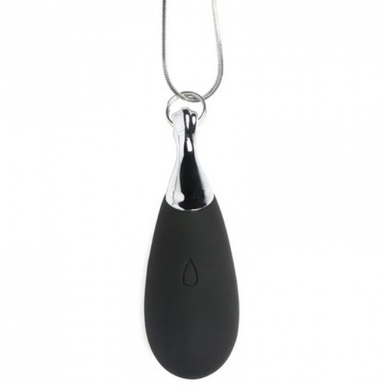 VIBRATING SILICONE TEARDROP NECKLACE - BLACK