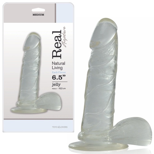 REAL RAPTURE EARTH FLAVOUR DILDO 6.5&#039;&#039; CLEAR