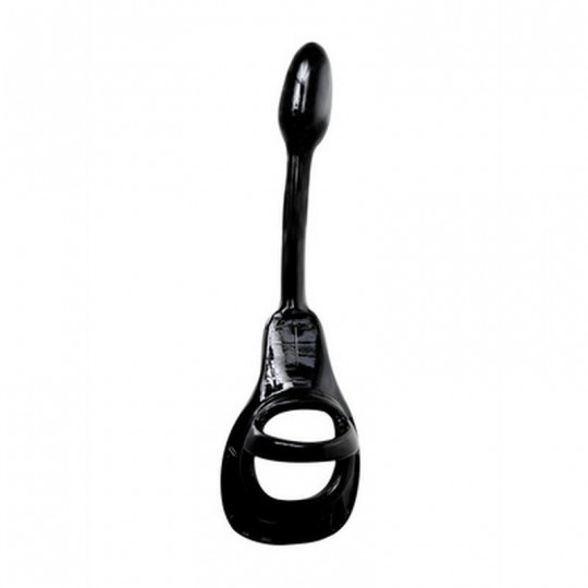 ARMOR TUG LOCK - COCKRING WITH BALL STRAP AND BUTT PLUG - SMALL