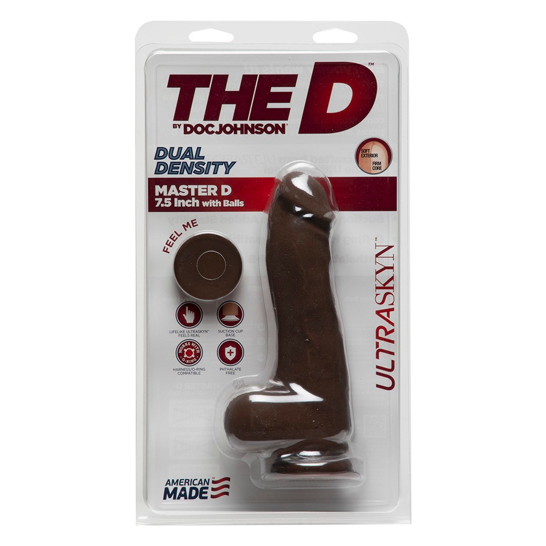 MASTER D - REALISTIC ULTRASKYN DILDO WITH BALLS - 7 / 19 CM