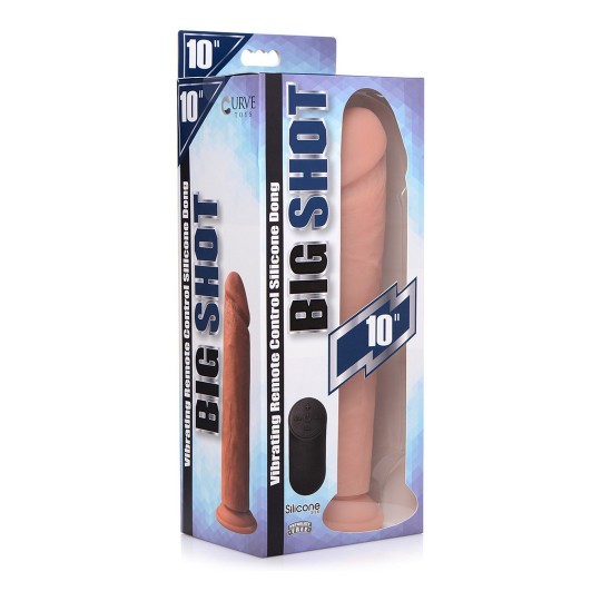 VIBRATING SILICONE DILDO WITH REMOTE CONTROL - 10 / 25,5 CM