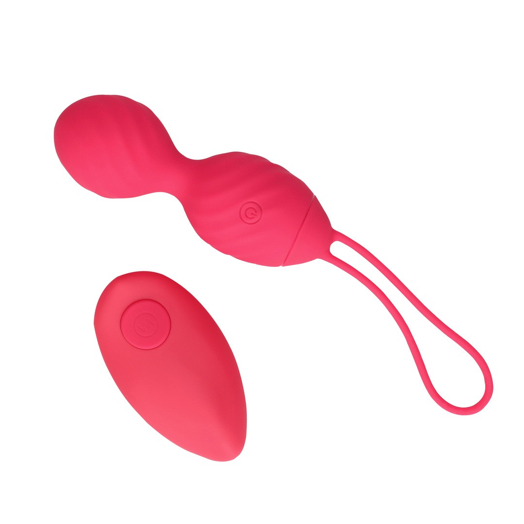 VIBRATING EGG WITH REMOTE CONTROL - STRAWBERRY RED