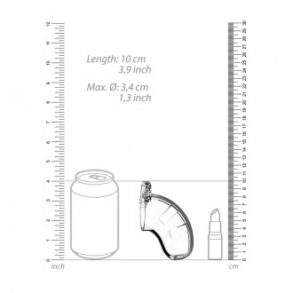 MODEL 15 CHASTITY COCK CAGE WITH URETHRAL SOUNDING - 3.5 / 9 CM