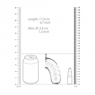 MODEL 16 CHASTITY COCK CAGE WITH URETHRAL SOUNDING - 4.5 / 11,5 CM