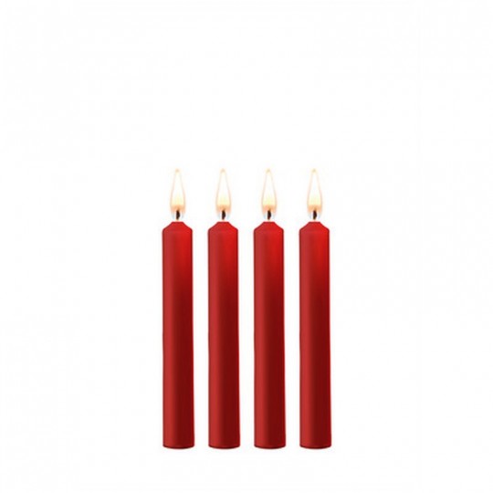 TEASING WAX CANDLES - 4 PIECES - RED