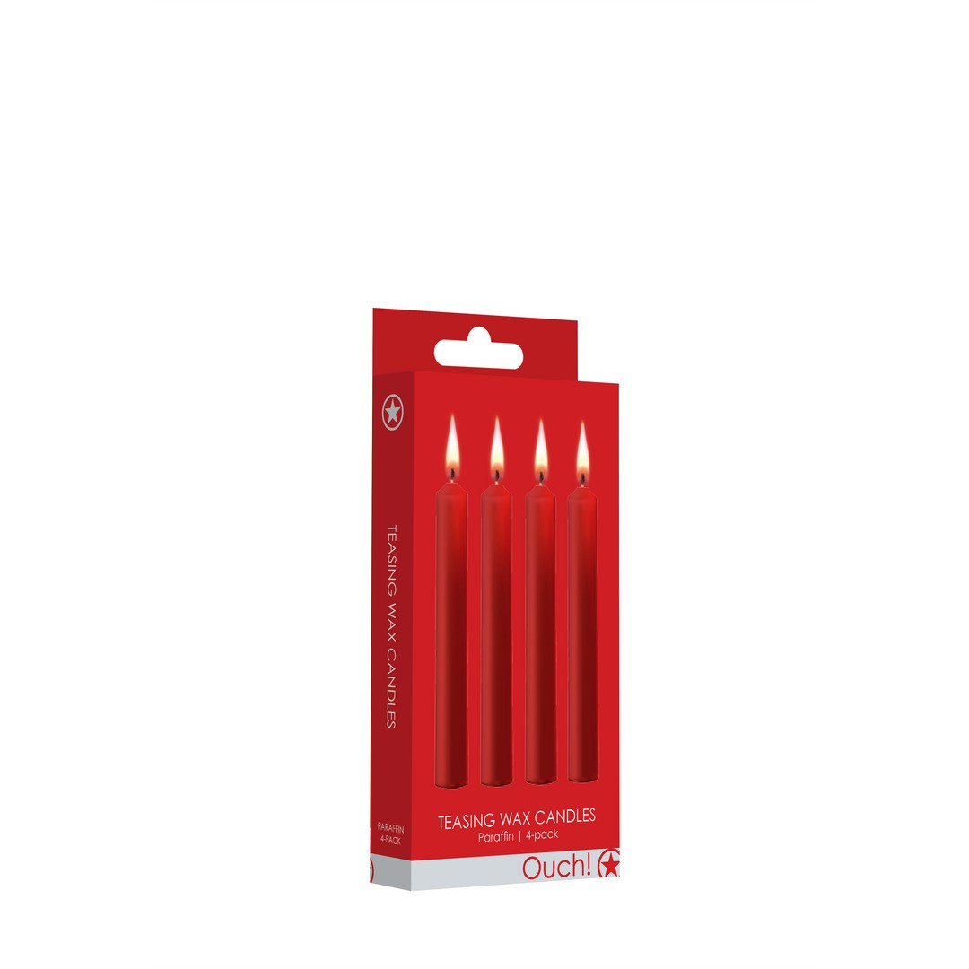 TEASING WAX CANDLES - 4 PIECES - RED