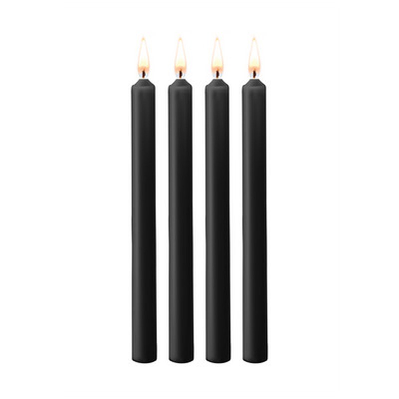 TEASING WAX CANDLES - 4 PIECES - LARGE - BLACK