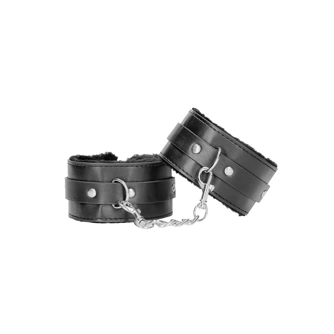 PLUSH BONDED LEATHER ANKLE CUFFS