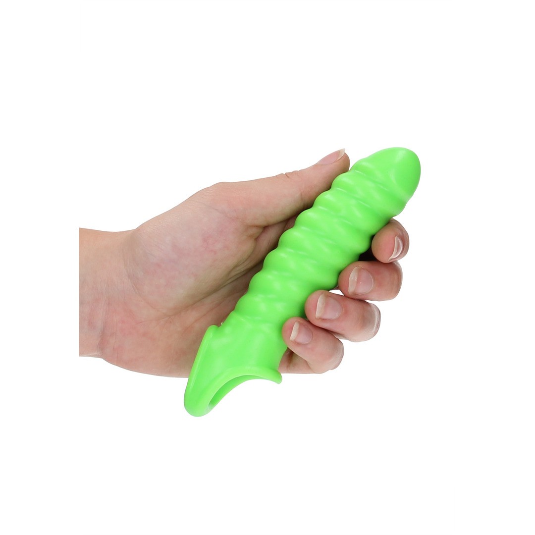 SWIRL STRETCHABLE PENIS SHEATH - GLOW IN THE DARK