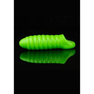 SWIRL THICK STRETCHY PENIS SHEATH - GLOW IN THE DARK