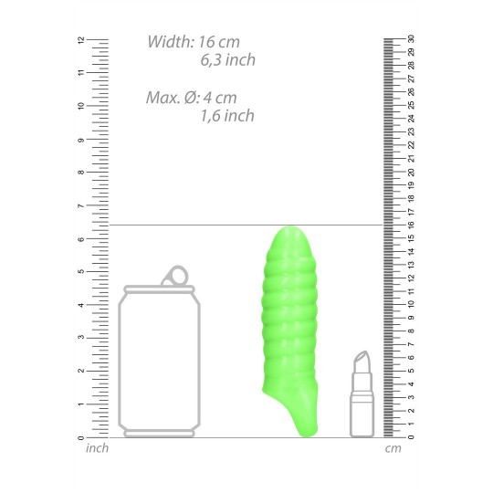 SWIRL THICK STRETCHY PENIS SHEATH - GLOW IN THE DARK