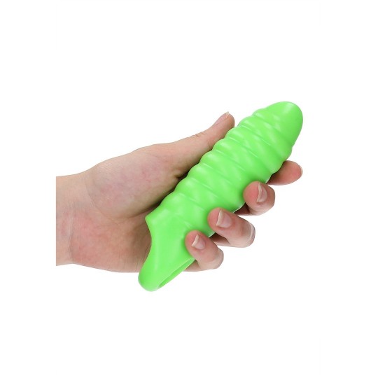 SWIRL THICK STRETCHY PENIS SHEATH - GLOW IN THE DARK