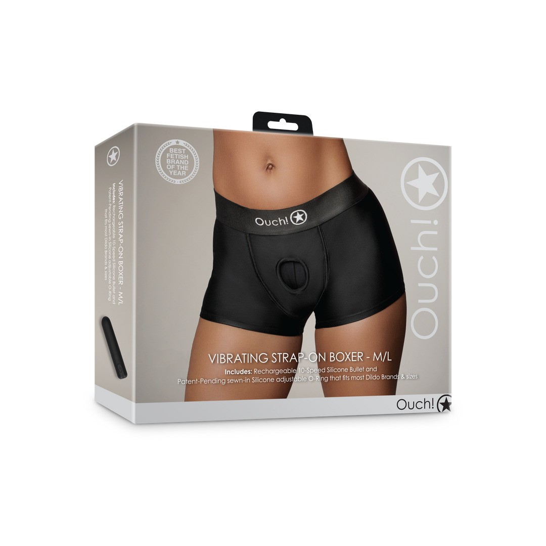 VIBRATING STRAP-ON BOXER - BLACK