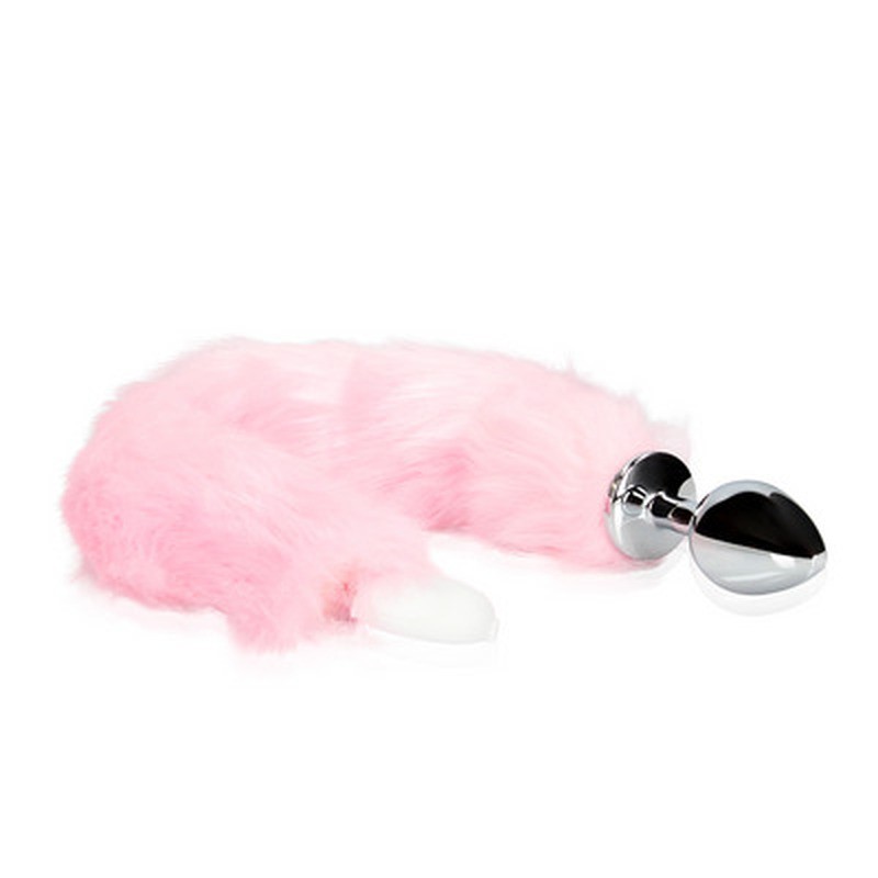PLUG ANAL COM CAUDA DE RAPOSA ROSA LUMINOSA OUCH!