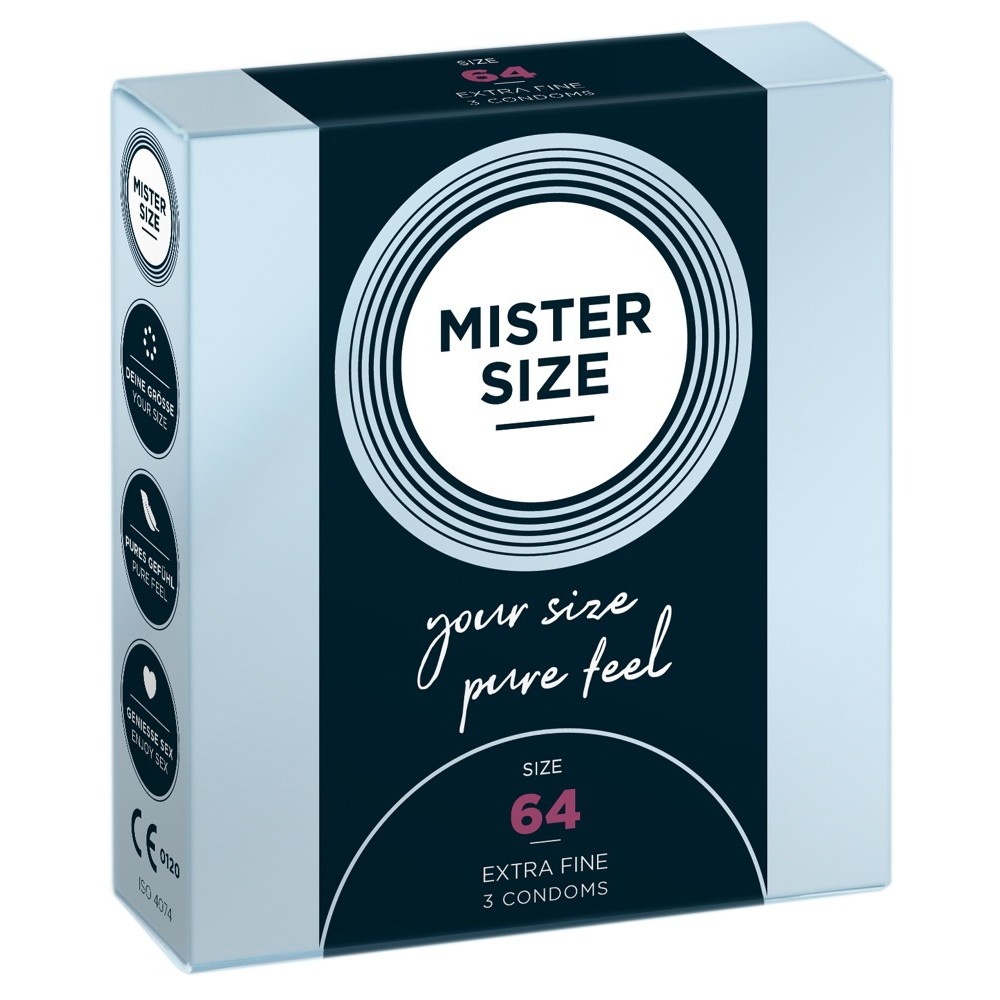 CAIXA COM 3 PRESERVATIVOS MISTER SIZE 64 MM
