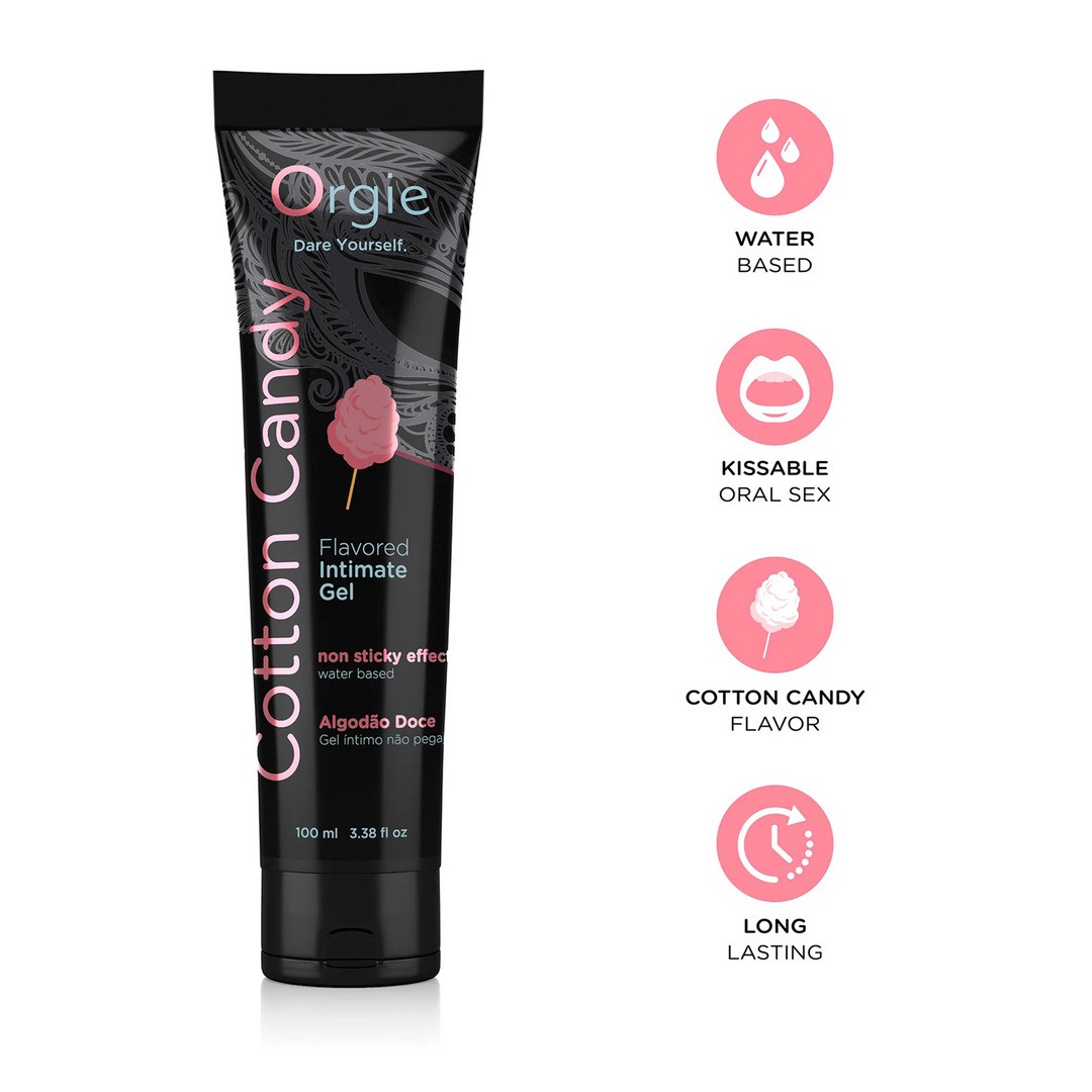 LUBRIFICANTE À BASE DE ÁGUA COM SABOR A ALGODÃO DOCE 100ML ORGIE